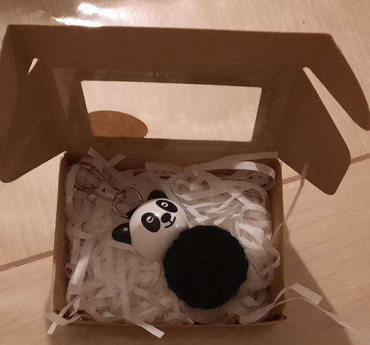 Sleutelhanger Panda Gehaakt